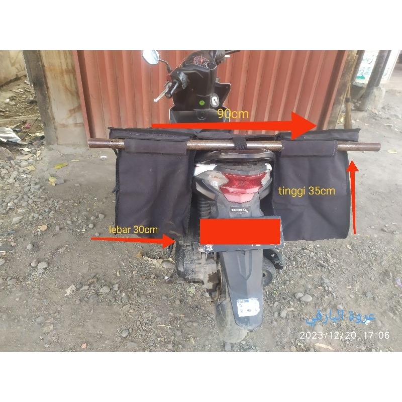 TAS OBROK TAS KURIR TAS MOTOR KANVAS(terpal truk) UKURAN KECIL(P45×L30×T35)