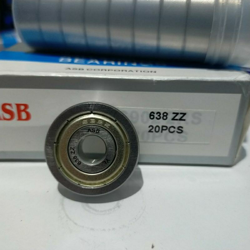 BEARING 638 ZZ MINIATUR BEARING (8MM X 28MM X 9MM) ORIGINAL ASB