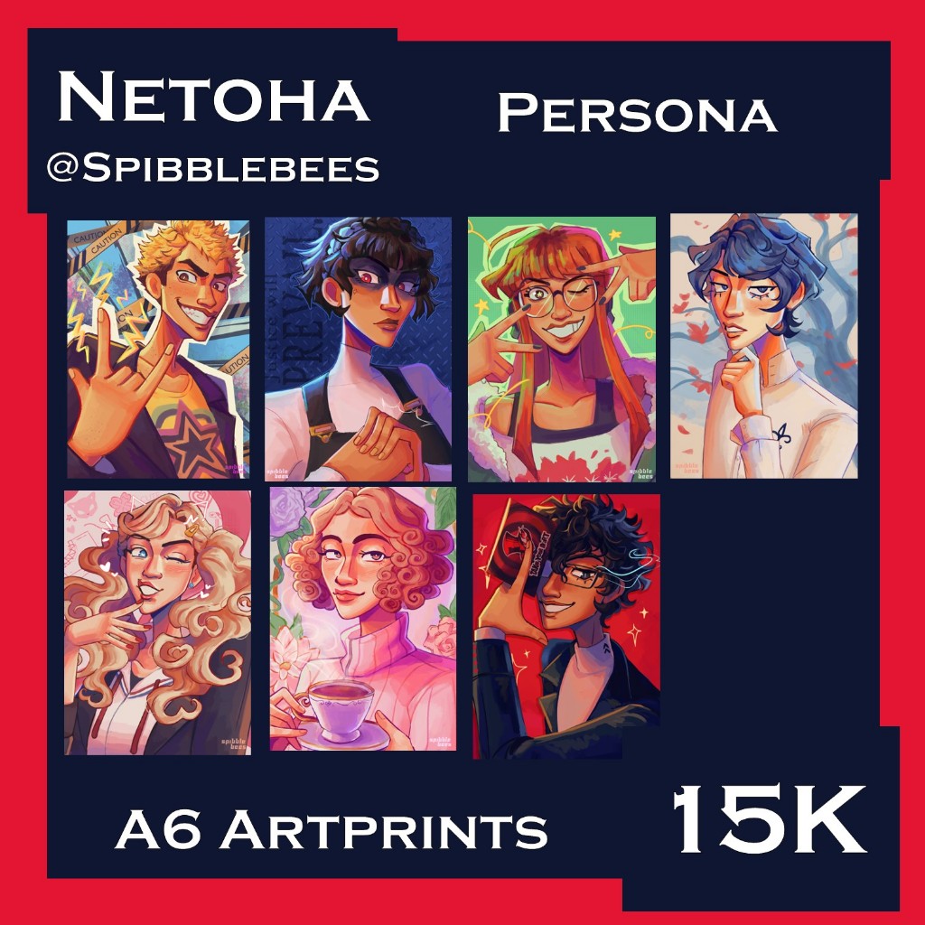 A6 Persona Artprint (Yusuke, Ryuji, Makoto, Joker, Haru, Futaba, Ann)