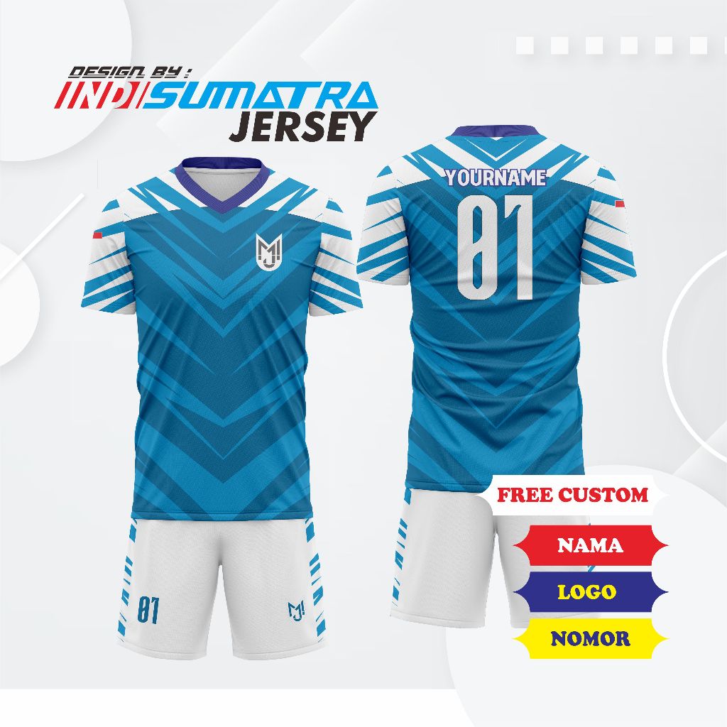 JERSEY CUSTOM VOLLY, FUTSAL, FOOTBALL Setelan Full Printing  Gratis Custom Satuan Baju Dan Celana Pr