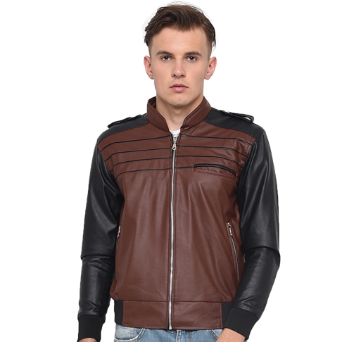 JAVA SEVEN Jacket demikulit pria | Jacket motoris biker cowok | Viena coklat kombinasi HJN 024