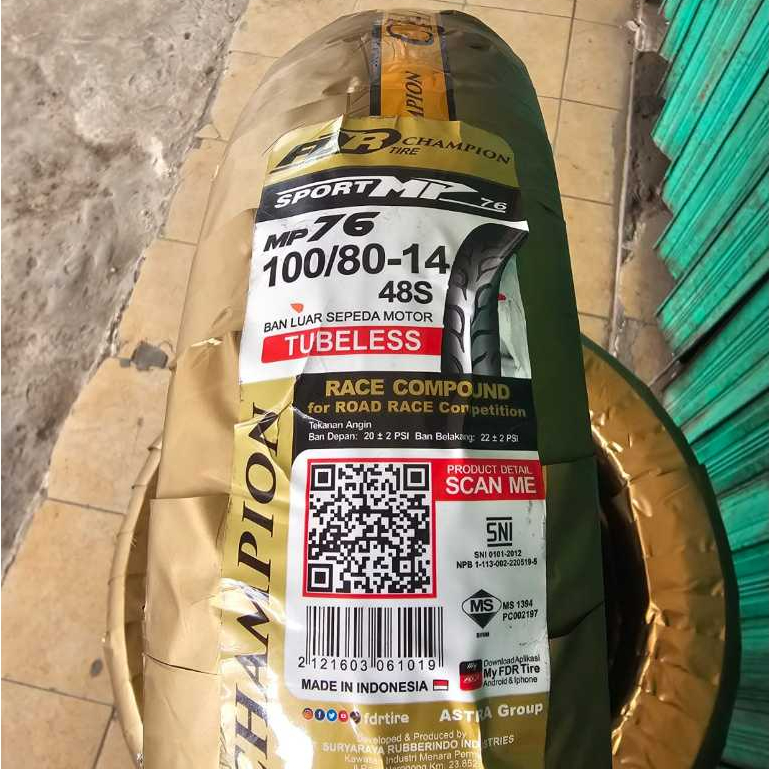 Ban FDR Tubeless 100/80-14 MP76 MP 76 - MP27 MP 27 Racing Soft Compound (1 ban)