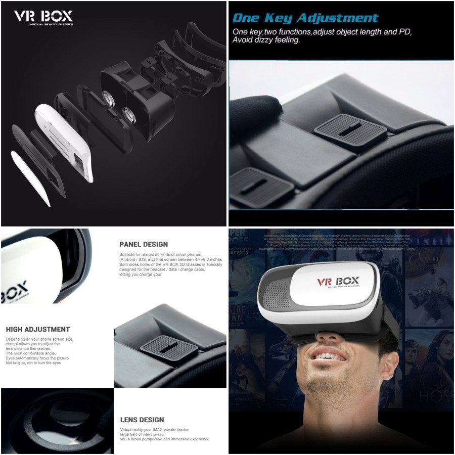 Kacamata Virtual Reality Box 2.0 VR BOX 3D Glasses VR Game / Video Smartphone