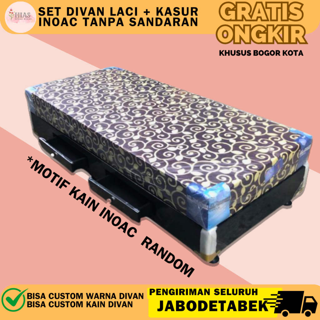 Set Divan Laci + Kasur Inoac Tanpa Sandaran {jabodetabek only}