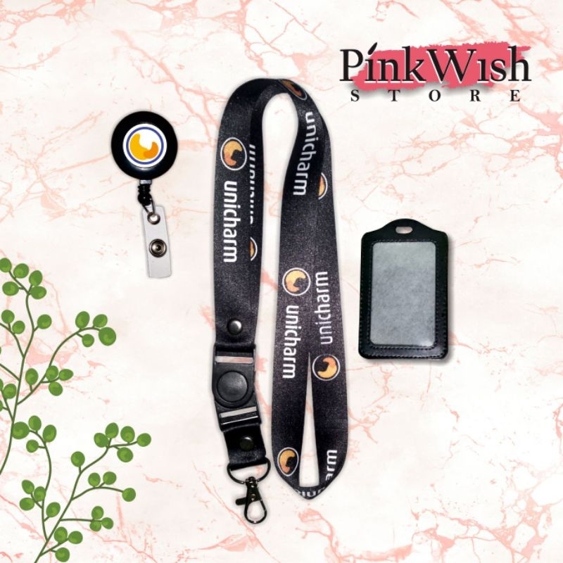 Tali Idcard UNICHARM hitam | Lanyard UNICHARM Hitam | Tali Gantungan UNICHARM [READY STOCK] TERMURAH