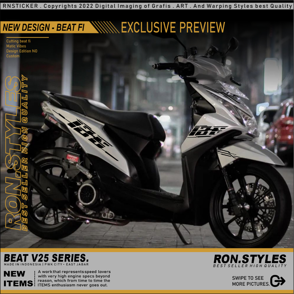BTV25 CUTTING STICKER STRIPING VARIASI BEAT FI STRIPING VARIASI BEAT F1 STIKER BEAT FI 2016 STRIPING