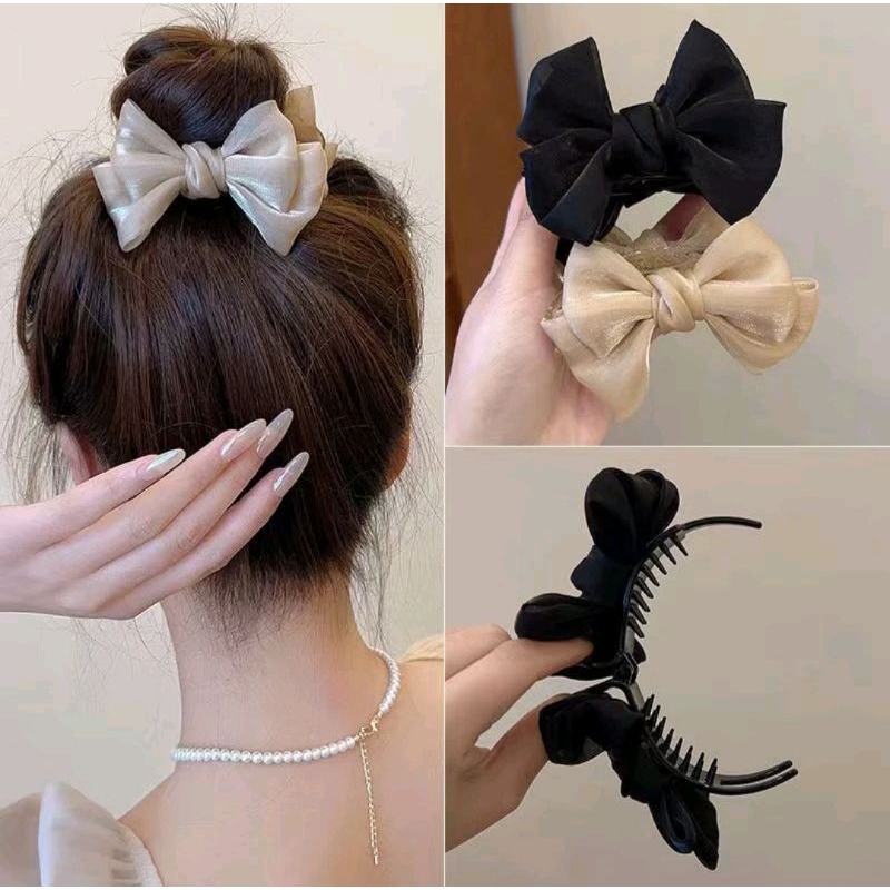 Jepit Rambut Model Pita Bahan Satin Jepit Rambut Korea Cantik Jedai Rambut Wanita