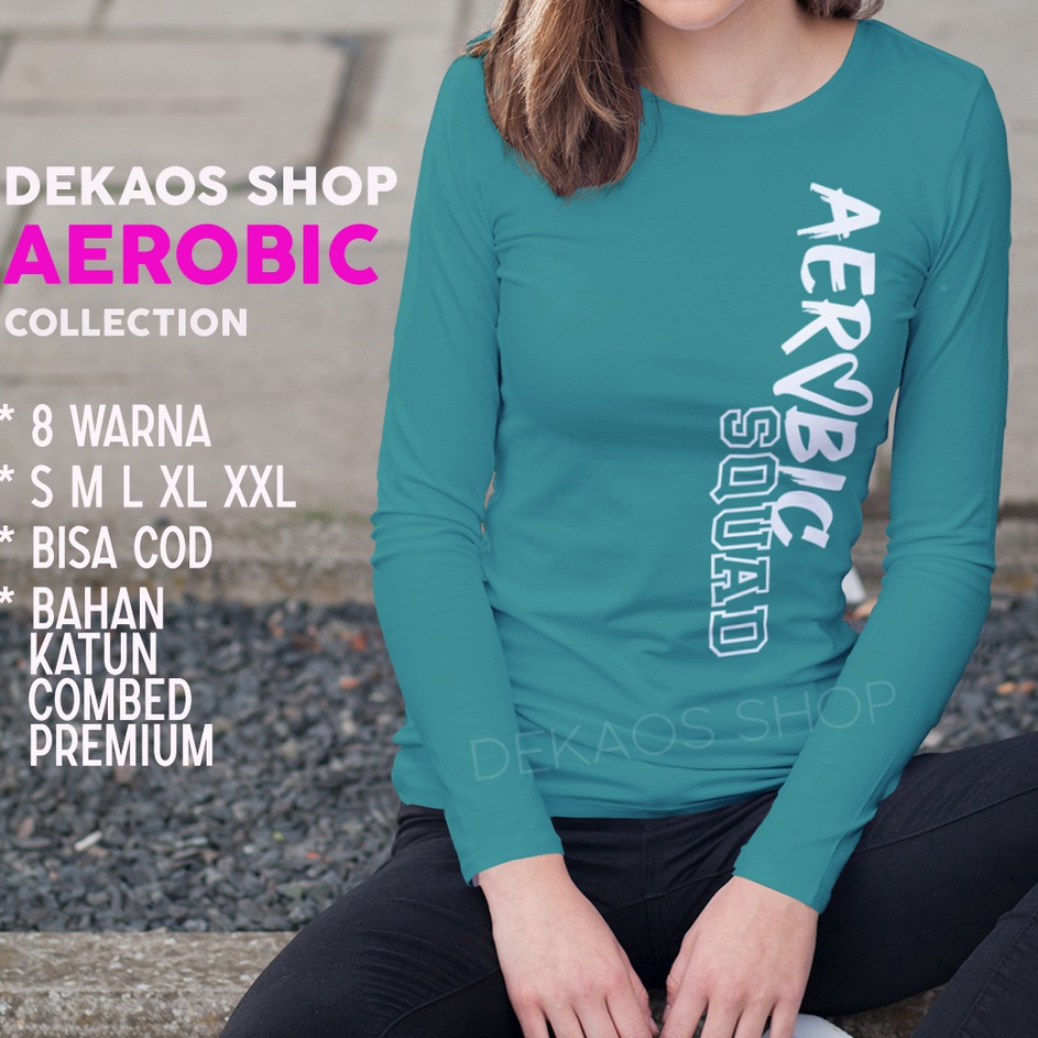 Sale BAJU AEROBIC WANITA  KAOS AEROBIC WANITA  KAOS SENAM ZUMBA LENGAN PANJANG  SETELAN ZUMBA  BAJU 