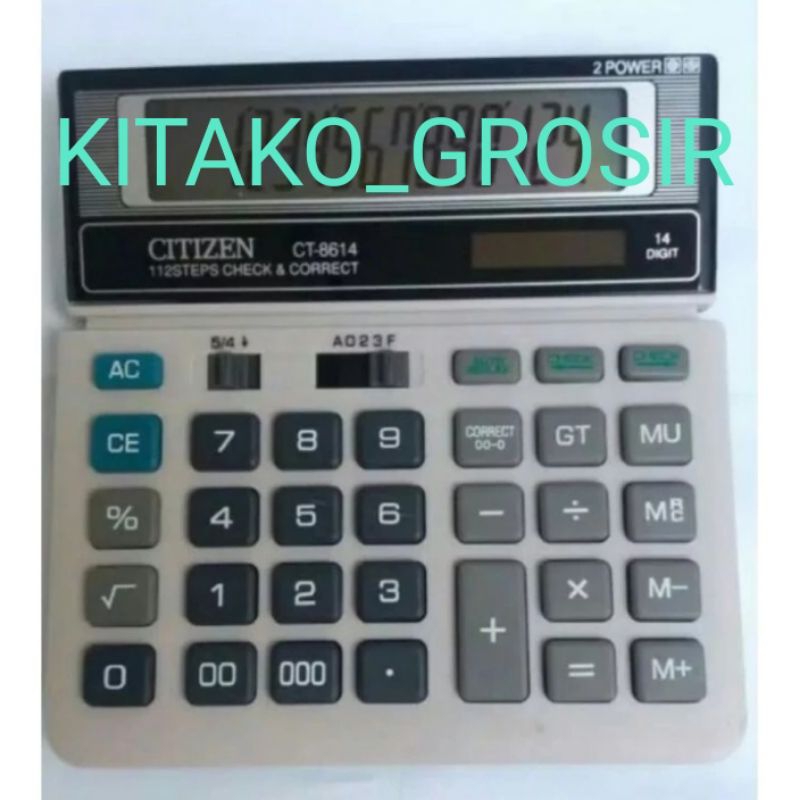 

calculator Ct-8614 check correct /kalkulator cek ulang 14 digit/desktop calculator ct 8614 calculator sdc 444c BIG besar [Ori]