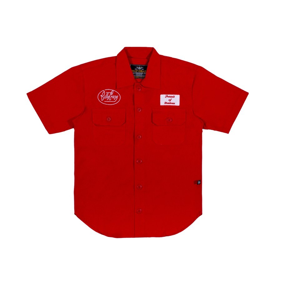 Billy Crazy Apparel - Workshirt / Kemeja Pria - Angel and Devil Red