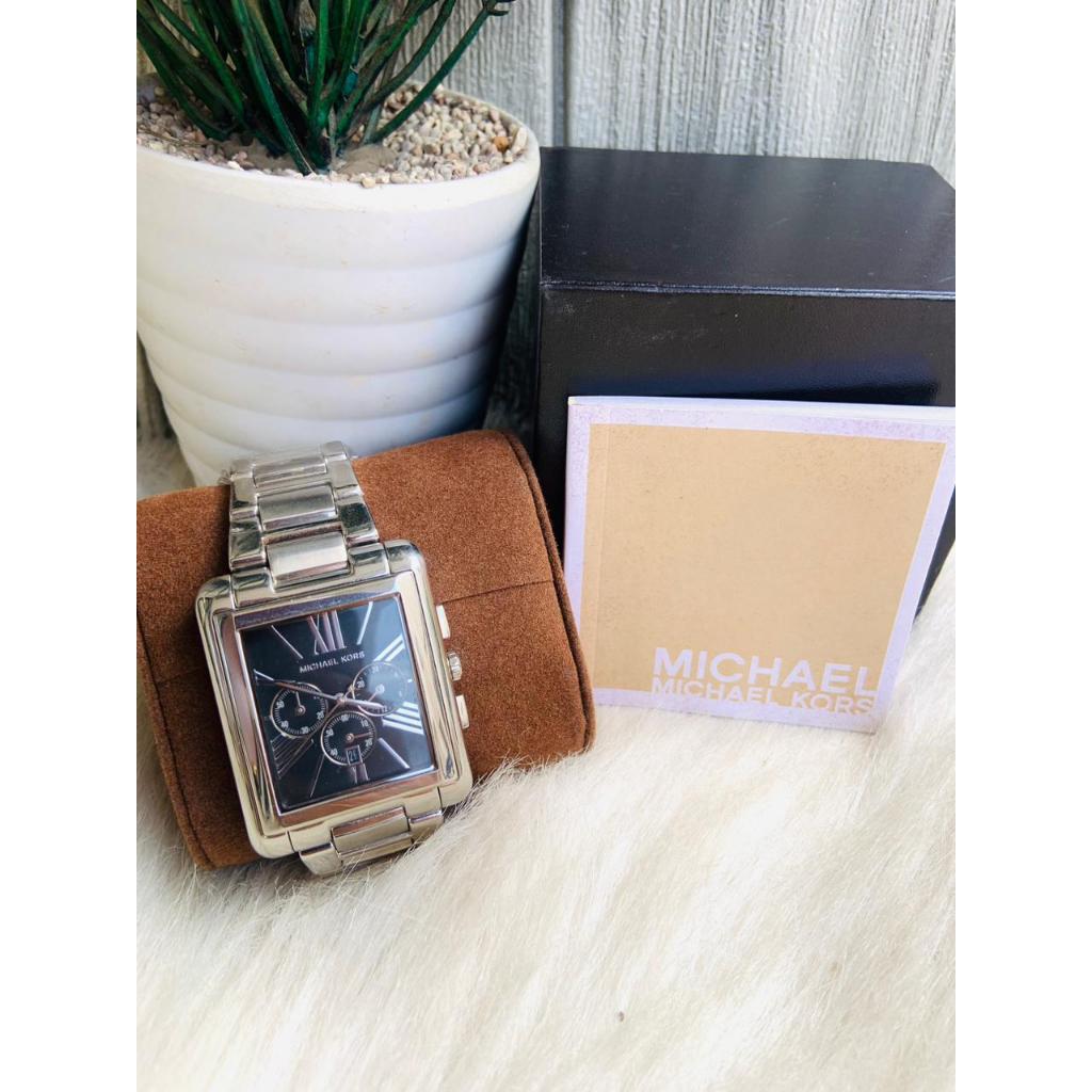 JAM TANGAN BRANDED Bradley Slim Chronograph Steel Bracelet Ladies Watch MK3168 Silver