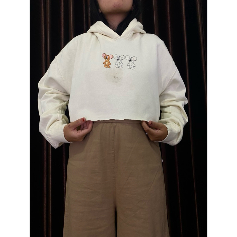 HOODIE CROP  OVERSIZE TOM AND JERRY