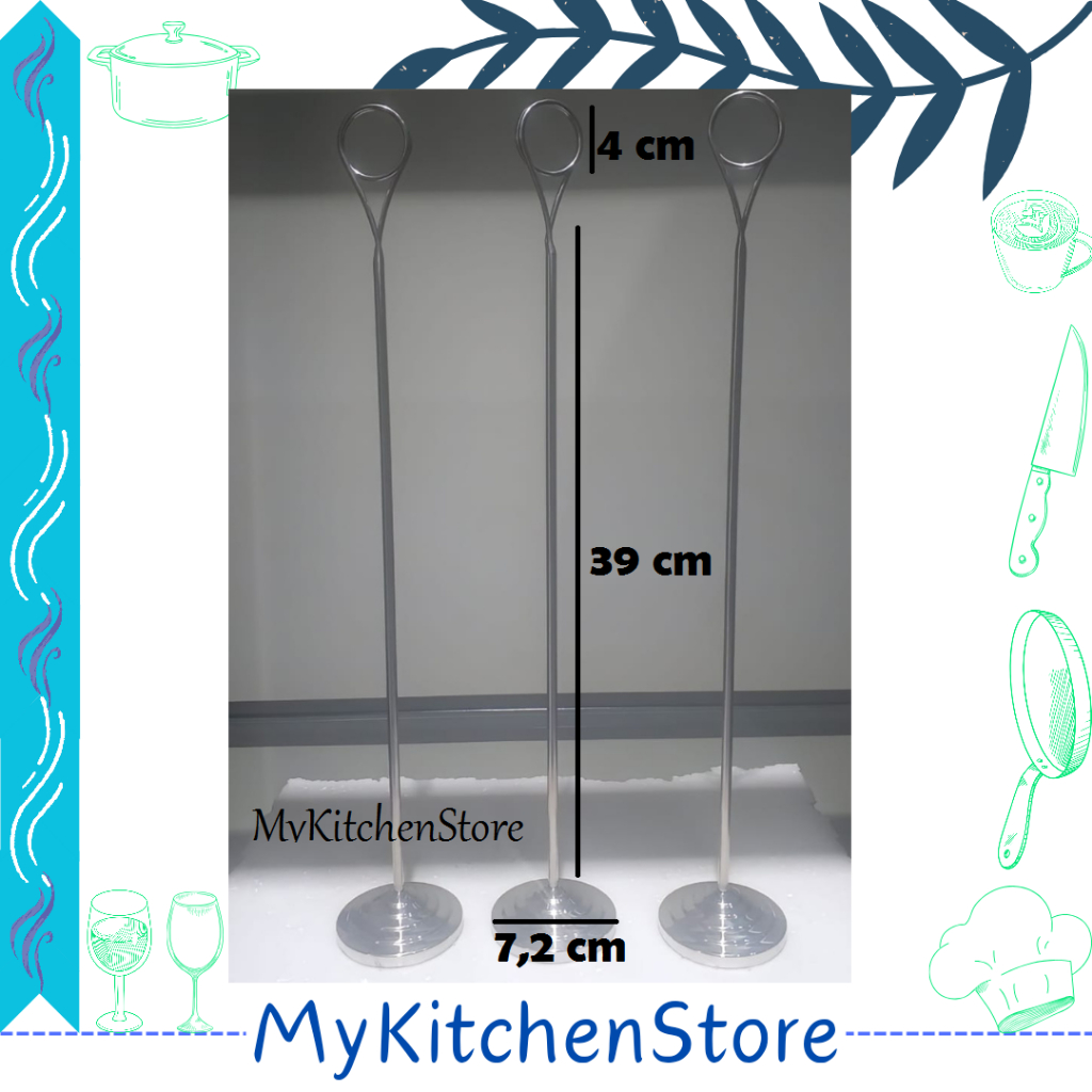 Menu Stand Table Number Holder Stand Stainless (Bulat)