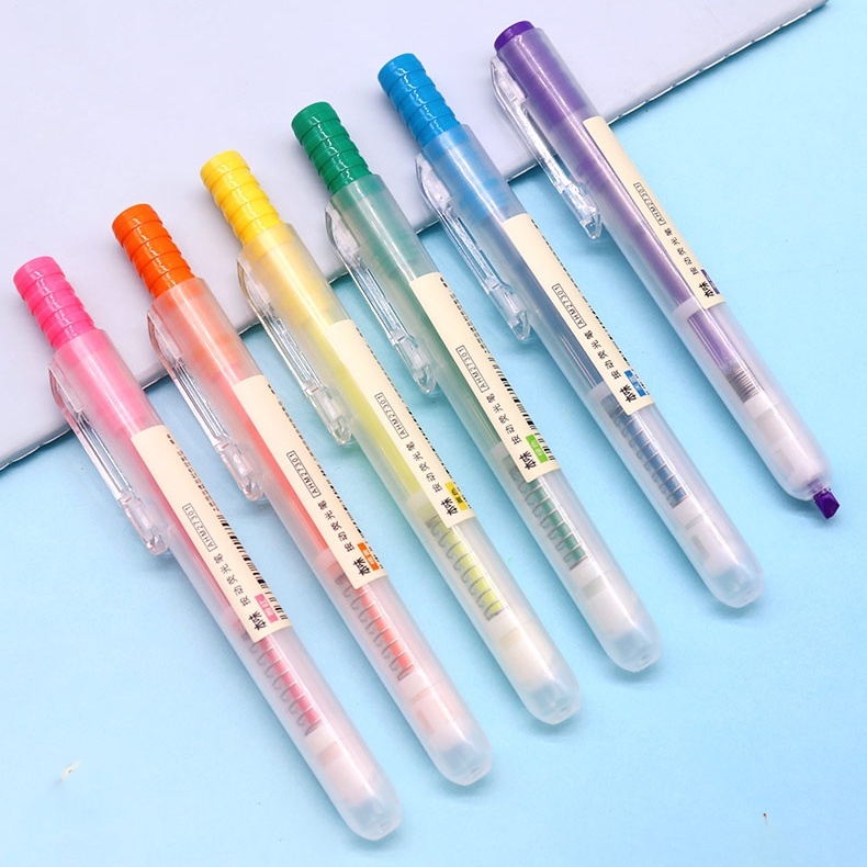 

M&G Retractable Highlighter / Penanda Warna / Stabilo Cetek Biru Kuning Ungu Hijau Pink Oren/ AHM27301