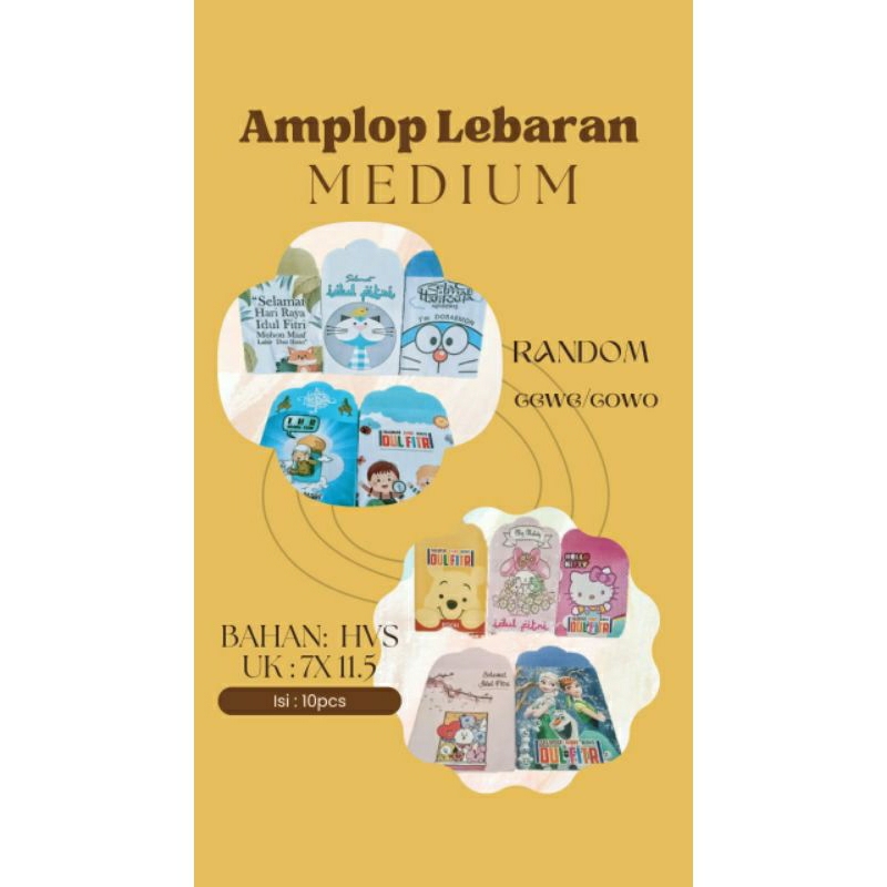 

Amplop Lebaran size Medium isi 10 angpao lebaran