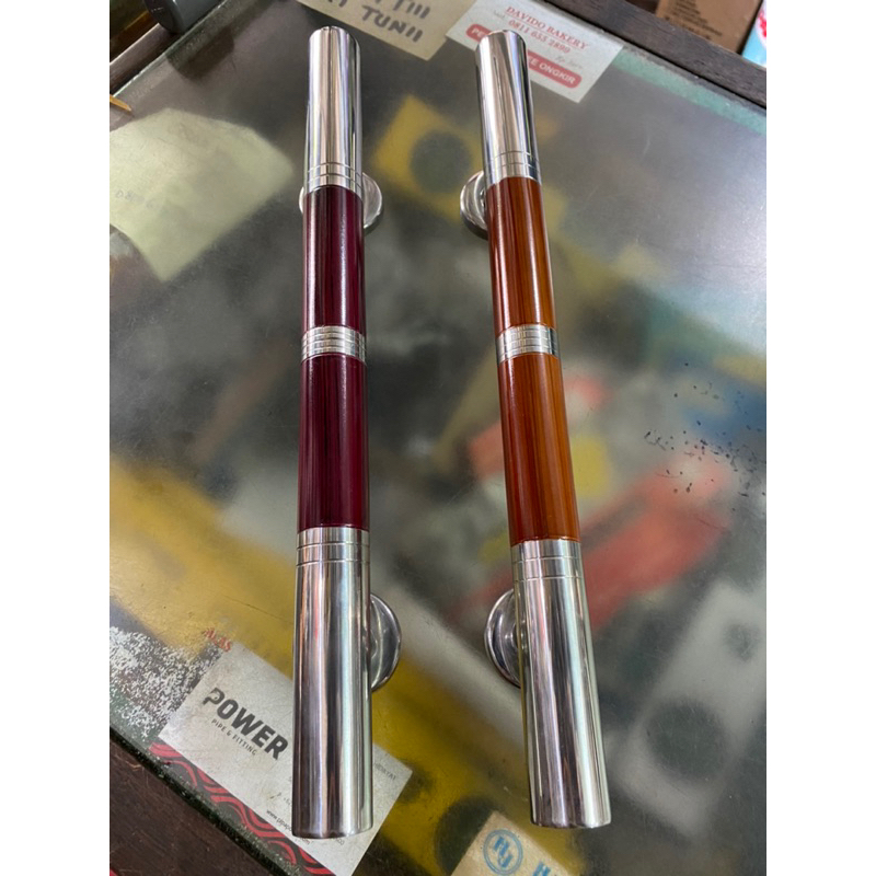 TARIKAN/PEGANGAN/GAGANG PINTU DUA MINIMALIS PULL HANDLE JATI STAINLESS