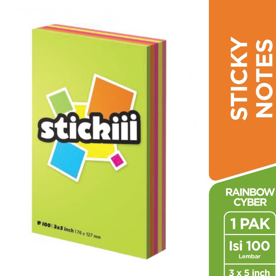 

Buruan Beli Stickiii Sticky Notes Rainbow Cyber