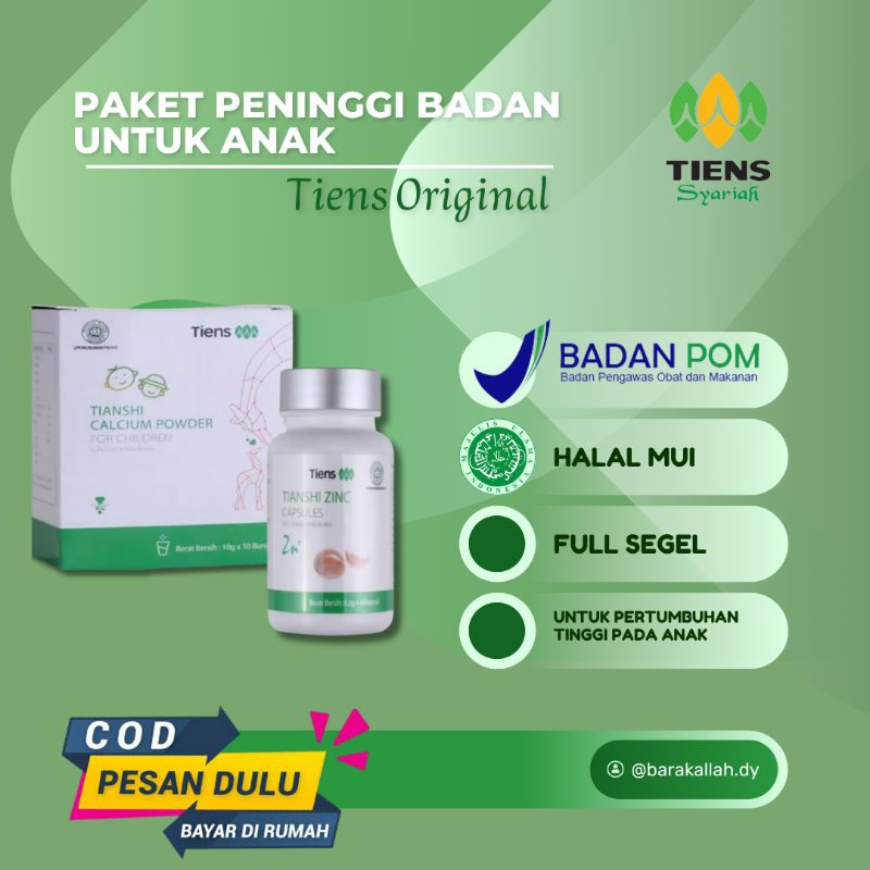 TIENS PENINGGI BADAN ANAK | Tianshi Calcium Powder For Children & Tianshi Zinc Capsule