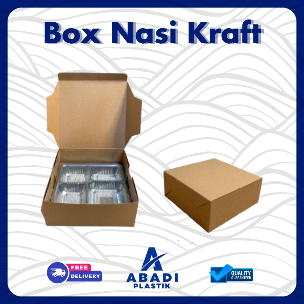 

[ ISI 100 PCS ] Dus Box Nasi Kraft Persegi