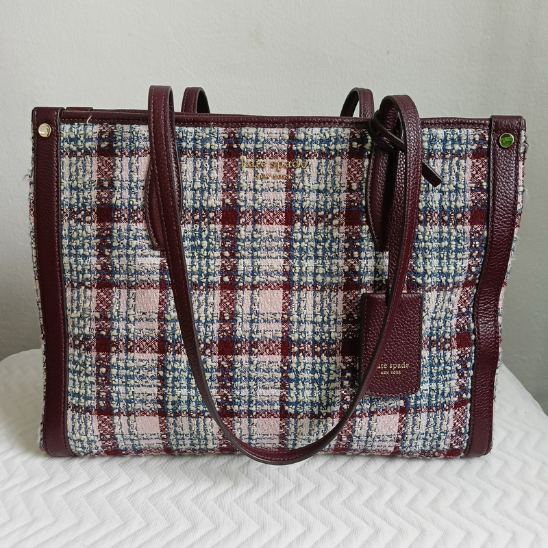 ❌ SOLD OUT Tas Kate Spade Market Tweed Medium Tote Preloved Butik