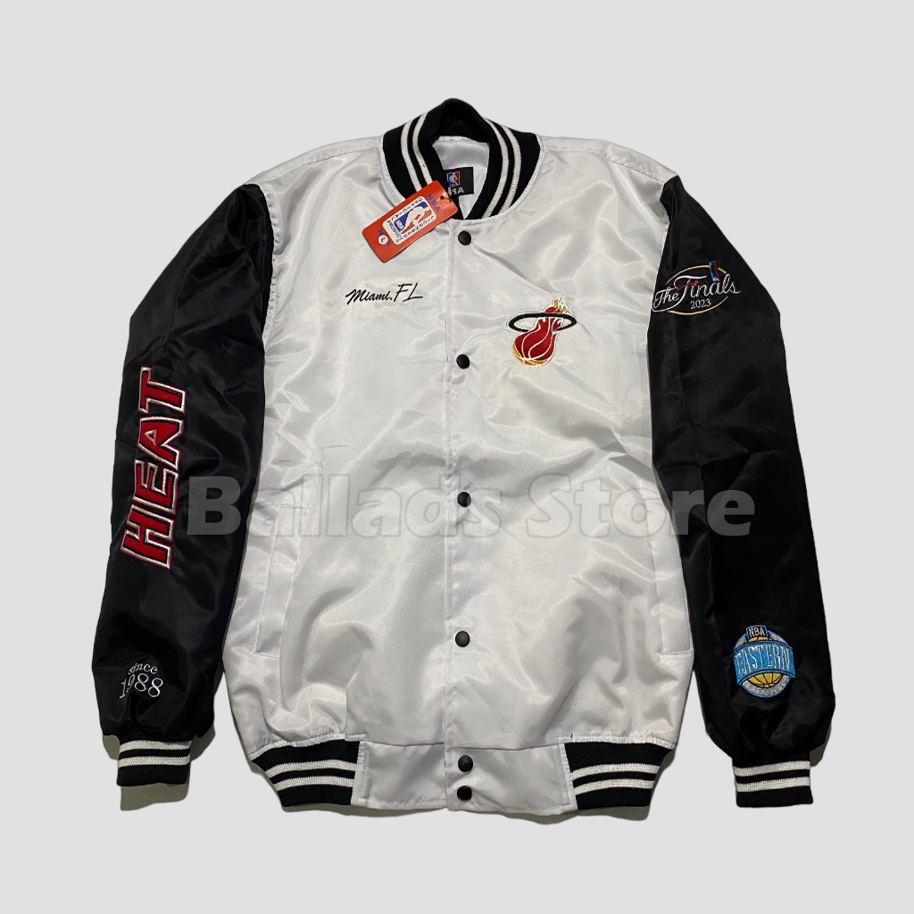 Jaket Varsity Baseball Basketball Miami Heat Pria Wanit Original