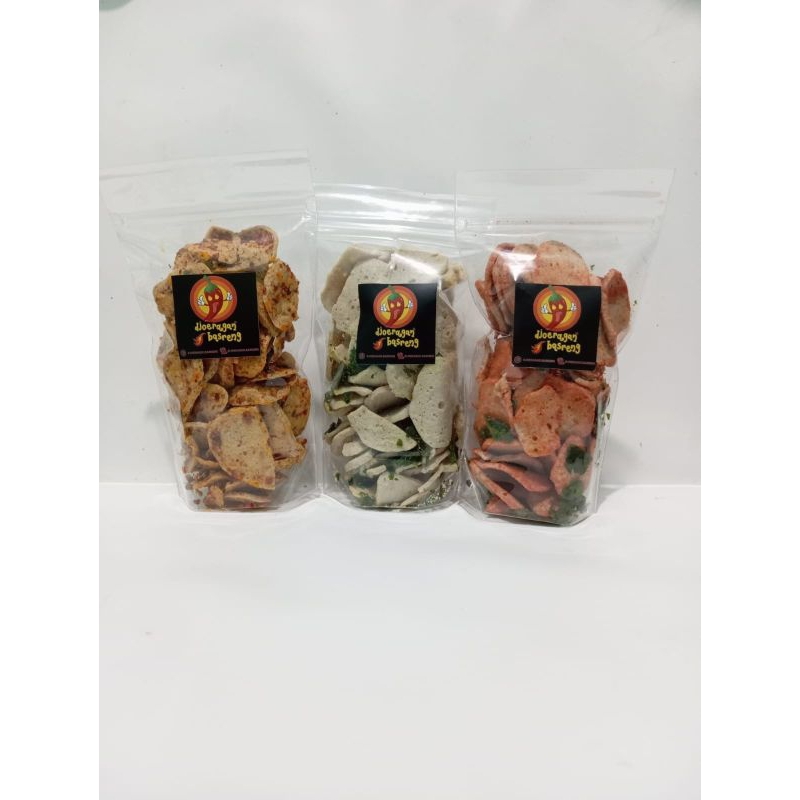 

PROMO 3PCS BASRENG 100GR 18K.RASA PEDAS DAUN JERUK, ORIGINAL, BALADO. TERMURAH