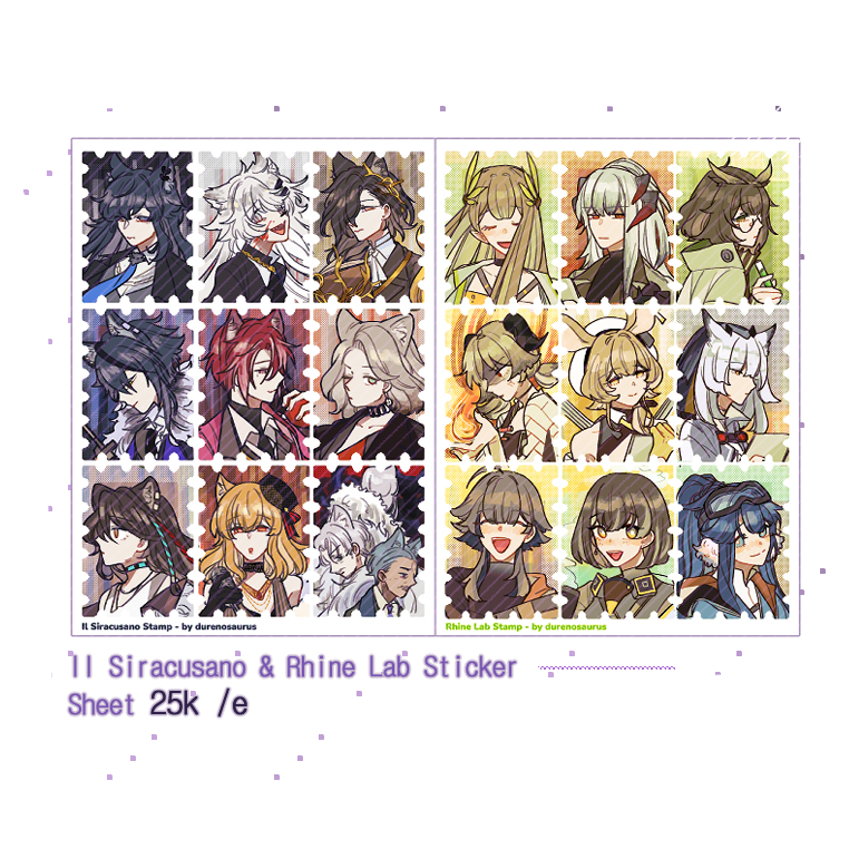 

Arknights - Rhine Lab & Il Siracusano Sticker Stamp Sheet