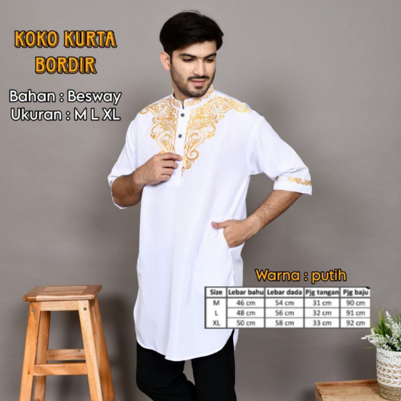 Koko bordir premium/Koko bordir Aceh original/Koko dewasa