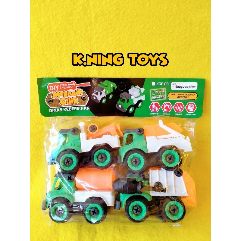 Mainan Anak Mobil DIY Bongkar Pasang Truk Dinas Kebersihan KGP 09