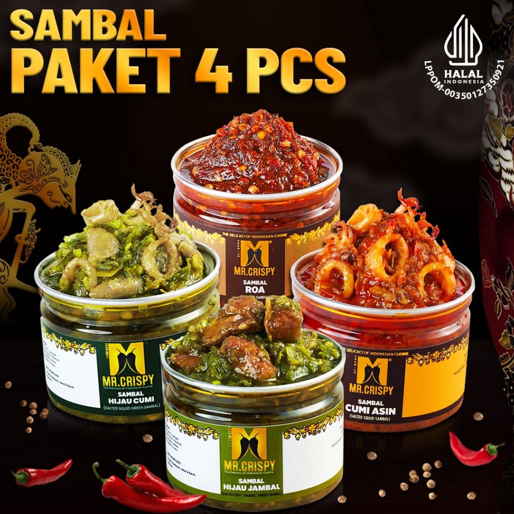 

H4rga T3rmurah Paket Sambal MrCrispyPaket Sambal 4 Pcs Special