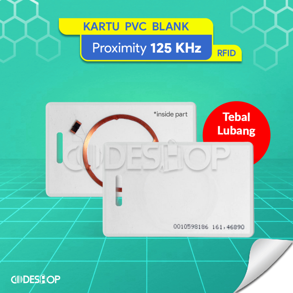 

Kartu Proximity 125 KHz PVC Clamshell Blank Card Tebal Lubang Tag