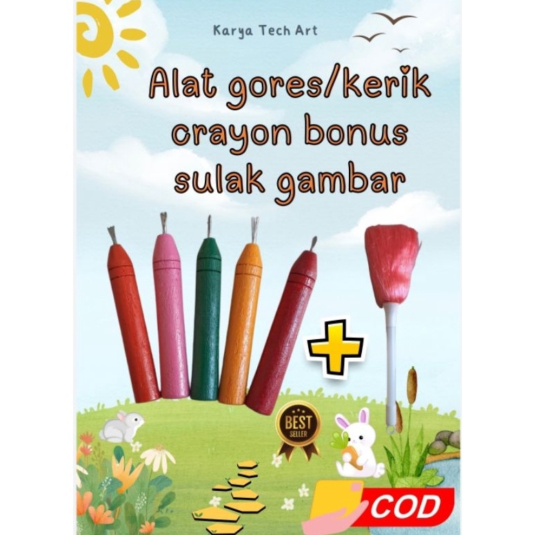 

R3dy Br Alat goreskerik crayon sulak gambar dan kotak simpan Gagang kayu 12