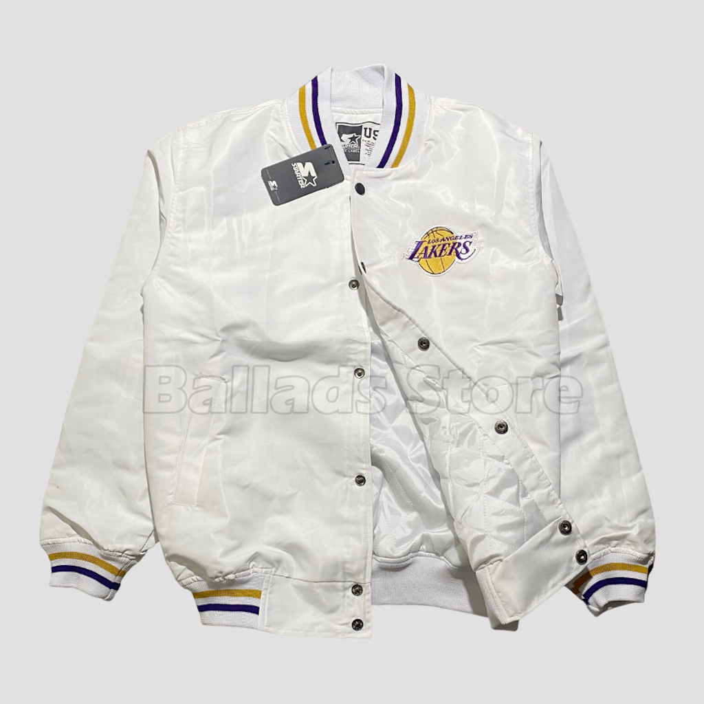 Jaket Varsity Vintage  Basketball TM NBA Lakers  Premium Pria Wanita Original Terbaru