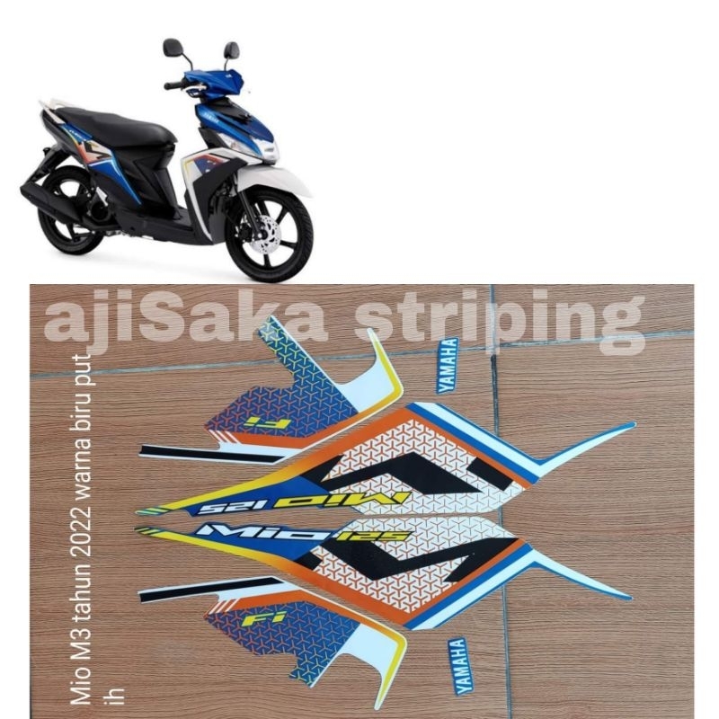 striping stiker motor yamaha mio 125 2022 biru putih