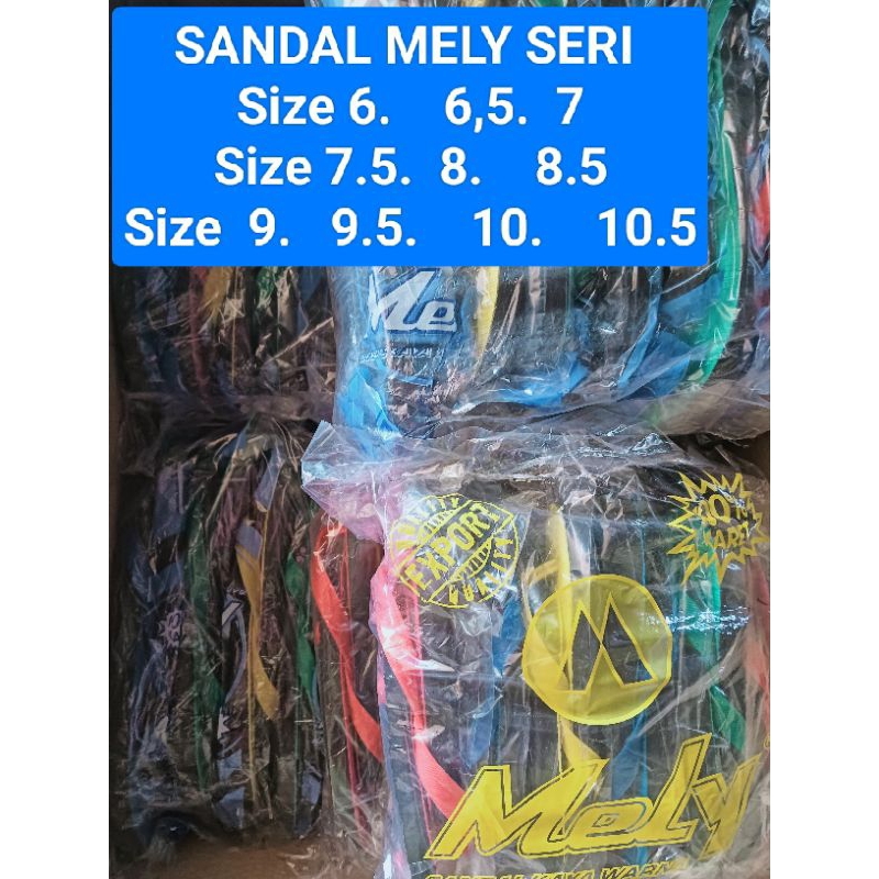 SERI 6 PCS Sandal Mely Size Lengkap Grosir Sandal Mely