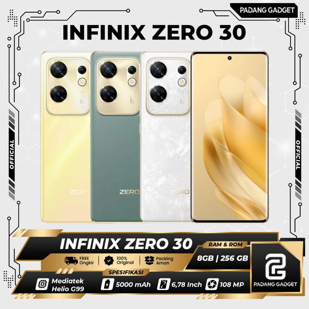 Infinix Zero 30  8/256 GB Ram Extended Original Smartphone Handphone Android BNIB Garansi Resmi Infinix 1 Tahun Hp Gaming terbaru