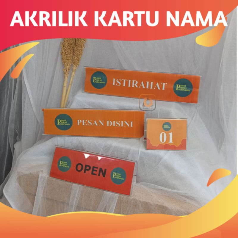 

AKRILIK KARTU NAMA | AKRILIK PAPAN NAMA MEJA | MODEL SEGITIGA LANSDSCAPE