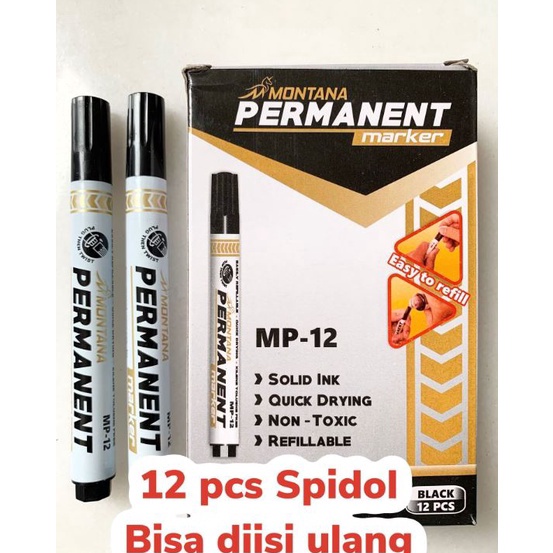 

X35 12pc SPIDOL PERMANENT MARKER HITAM SPIDOL PERMANEN MURAH 96