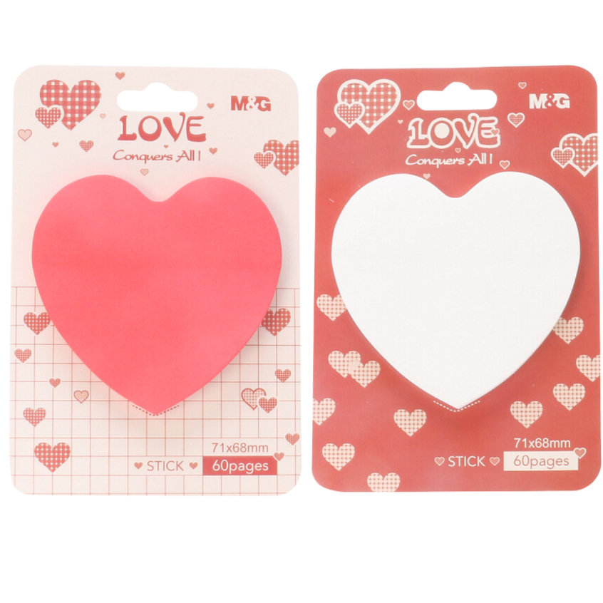 

M&G Heart Shape Sticky Note 60 sheets 71x68mm yd 914 AS33V174 - Pcs