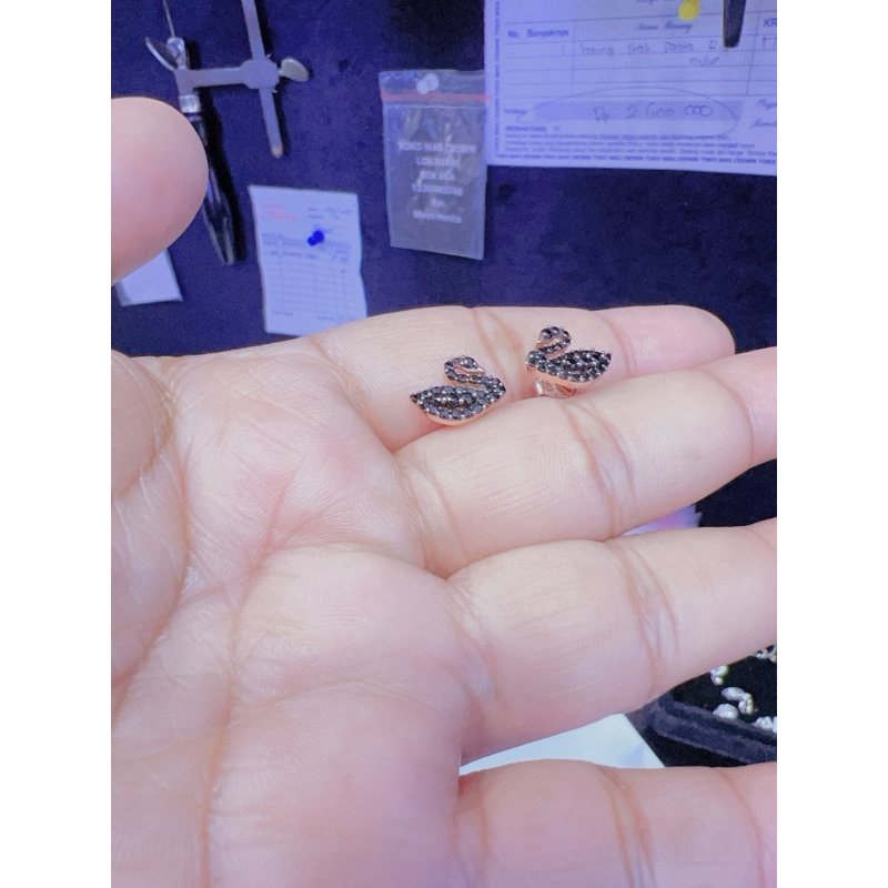 GIWANG MODEL KOREA SWAN MATA HITAM ROSE GOLD EMAS ASLI