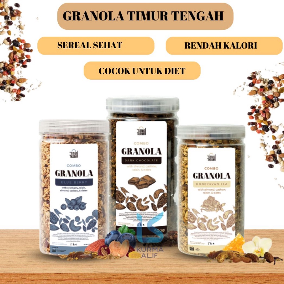 

A62 Granola Timur Tengah 5 gr Sereal Sarapan Sehat Oatmeal With Almond and Mete 134