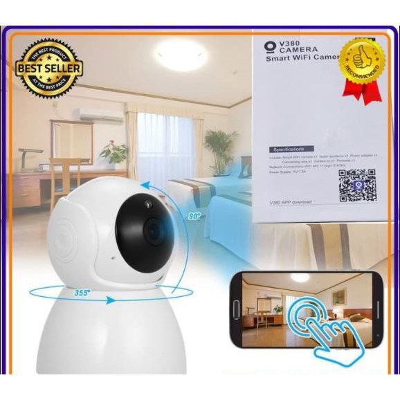 IP Camera CCTV V380 SNOWMAN WIFI 1080P FULL HD Wirelsss 360° View / IP Cam CCTV Wireless V380 360° K