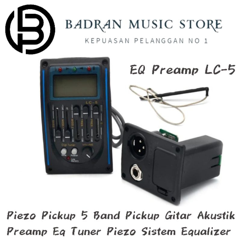 BMS - Lc-5 Gitar Akustik Piezo Pickup 5 Band Pickup Gitar Akustik Preamp Eq Tuner Piezo Sistem Equal