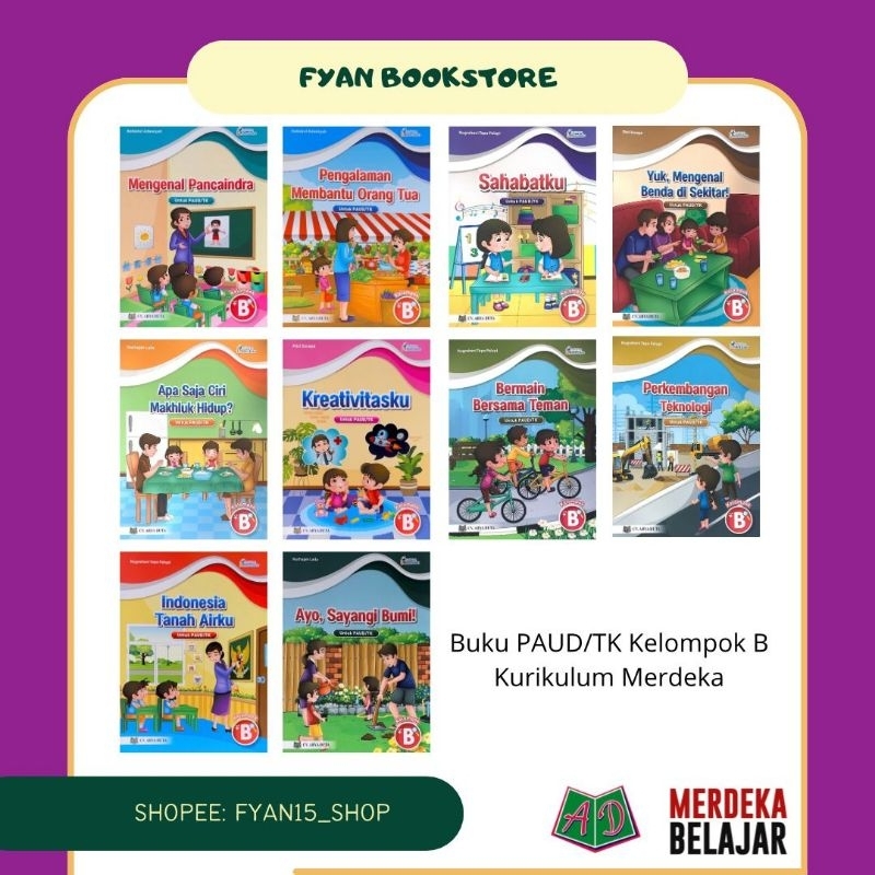 Fyan Book Store: 1 Set (10 Judul) Buku PAUD Kelompok B Pendidikan Anak Usia Dini CV Arya Duta Kuriku
