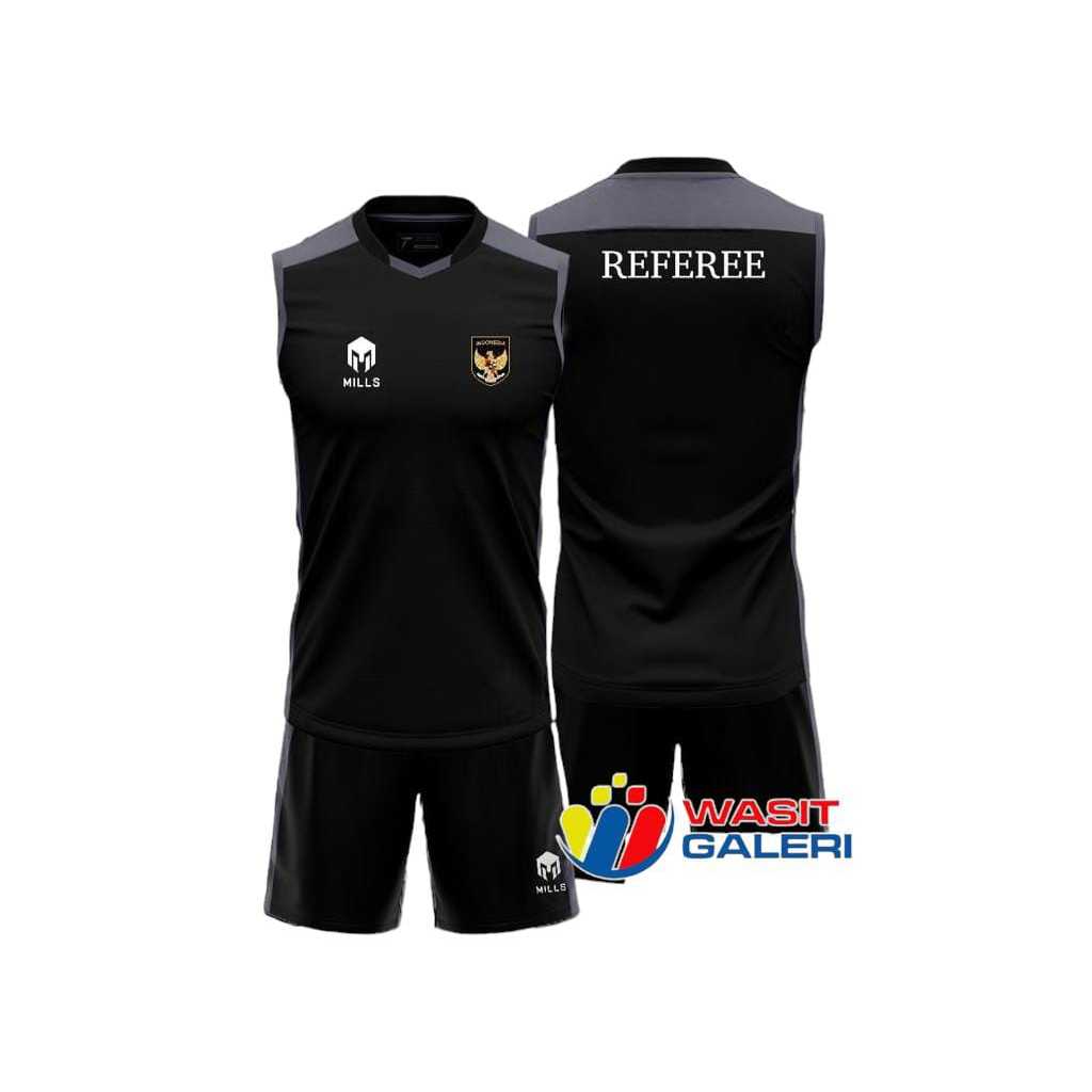 SETELAN JERSEY SINGLET TIMNAS MLLS (LOGO : GARUDA , BELAKANG REFEREE)