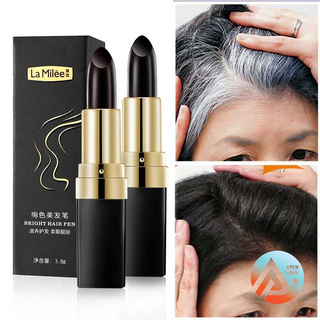 Cat Rambut Uban Warna Hitam dan Coklat / Lipstik Pewarna Rambut