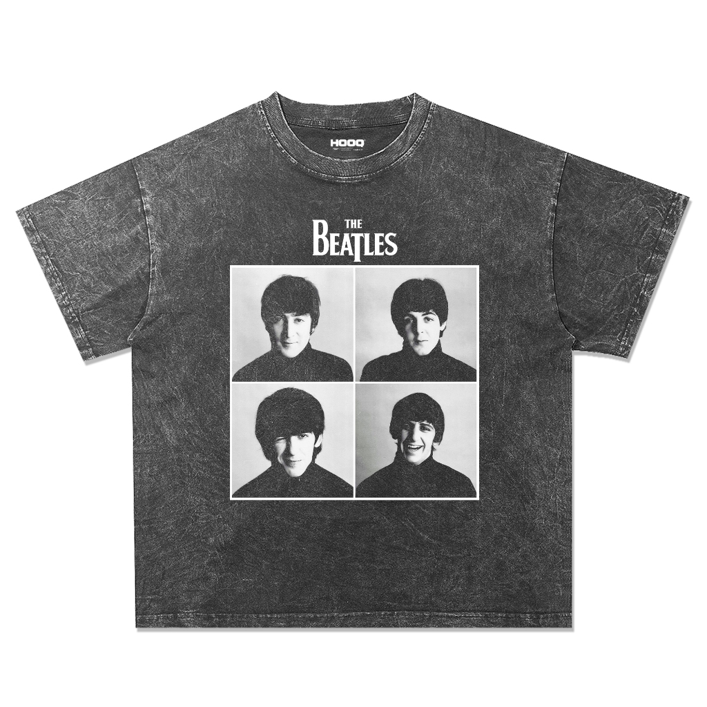 Kaos The Beatles Oversize Model Washed Stone Wash The Beatles T-Shirt