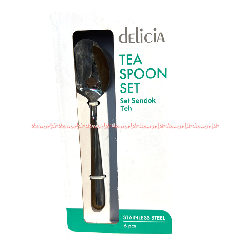 Delicia Tea Spoon Set 6pcs Sendok Teh Stainless Steel Bahan Tebal Anti Bengkok