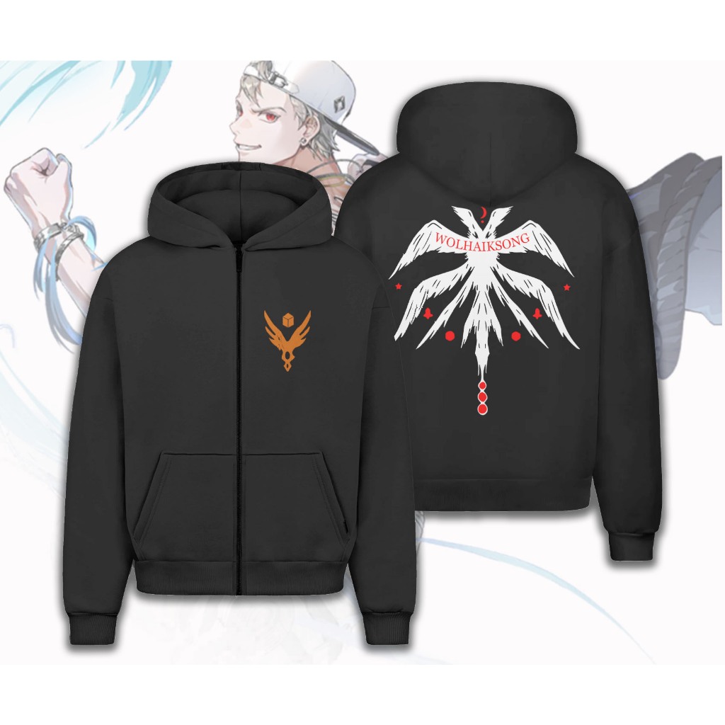 hoodie zipper anak wolhaiksong urek mazino/jaket resleting wolhaiksong