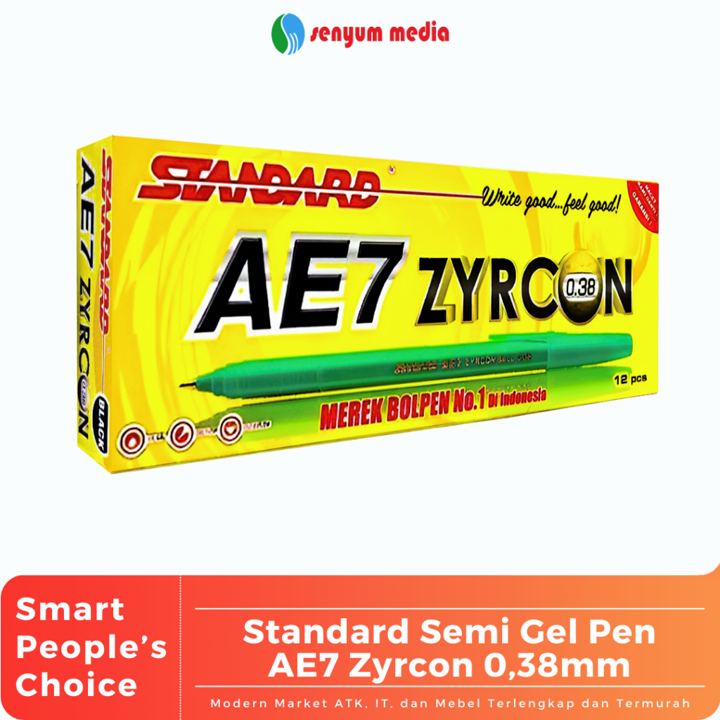 

Standard Semi Gel Pen AE7 Zyrcon 0,38mm (1 Pack Isi 12 Pcs) (S:DZN)